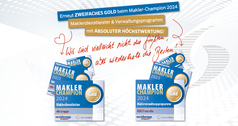 Doppelte Goldauszeichnung beim Makler-Champion 2024